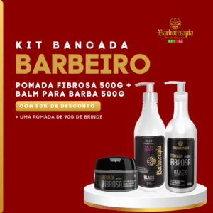 KIT BARBEIRO: Pomada fibrosa + Balm 500g e de brinde 1 Pomada de 90g