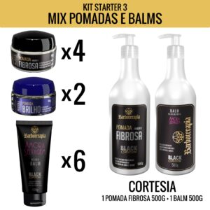KIT STARTER 3 - MIX POMADAS E BALMS - BARBOTERAPIA